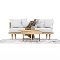 Nordic Double Sofa Simple Double Sofa 3d model