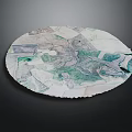 Modern Abstract Oval Wall Decor With Green Gray White Paper Art Design