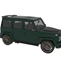 Green Luxury SUV With Golden Wheels Black Roof Rack And Spare Tire Cover
