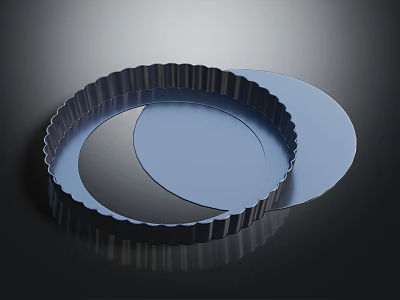 Round Metal Baking Pans with Fluted Edges and Smooth Surface in Various Sizes 3d model