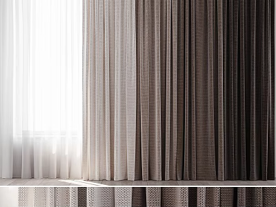 Light Filtering And Opaque Curtains In Gradient Colors 3d model