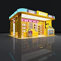 Bright Yellow Modern Creative Brand Specialty Store With Full Product Display And Neon Decorations