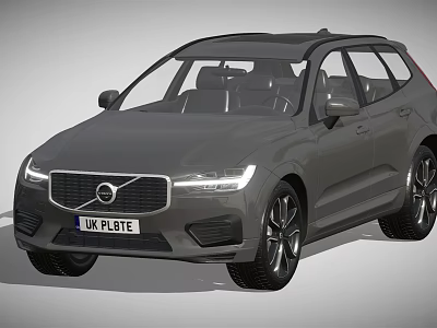 Volvo Gray SUV With Modern Front Grille LED Headlights And Roof Rails 3d model