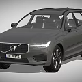 Volvo Gray SUV With Modern Front Grille LED Headlights And Roof Rails