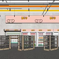 D&U Supermarket Interior With Bear Mascot Shelves And Assorted Grocery Products