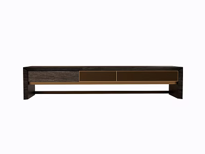 Contemporary TV Stand With Wooden Front And Metal Frame For Living Room Decor 3d model