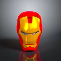 Red And Yellow Iron Man Helmet Combat Weapon With Metallic Design And Shiny Finish
