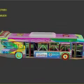 Modern Shenzhen Bus With Colorful White Blue Green Yellow Exterior And Windows