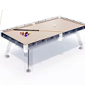 Modern Sports Equipment Billiard Table with Cue Stick Colored Balls and Transparent Legs