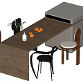 Nakajima Table and Chair Combination 3d model