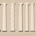 Architectural Components Displaying Classical Columns Arched Structures and Design Details 3d model
