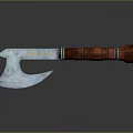 Vintage Axe Featuring Rustic Metal Blade Wooden Handle Stripe Pattern And Reflection