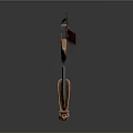 Curved Weapon With Wooden Handle And Sharp Metal Blade Traditional Design