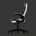 Ergonomic Office Chair White and Black with Adjustable Backrest Supportive Seat Armrests and Swivel Wheels