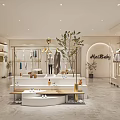 Elegant Modern Hot Baby Clothing Store With Display Racks Sofa Seating And Green Plants