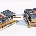 Stacked Jurassic Park Books Classic Book Collection