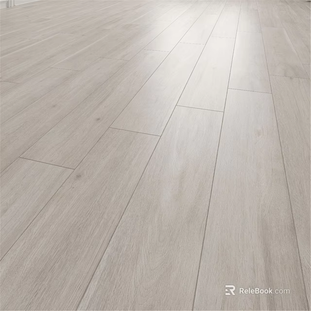Light Toned Wooden Floor With Natural Wood Grain And Smooth Planks 3d model 