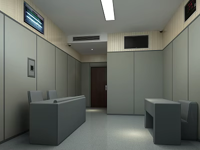 Modern interrogation room double gauge room 3d model