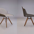 Modern Dining Chairs With Wooden Legs And Light Dark Upholstered Seats Design