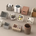 Assorted Decorative Storage Boxes Woven Baskets And Gift Containers For Organizing 3d model