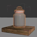 Clear Glass Spice Jar Filled With White Powder On Wooden Base