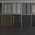Various Security Doors With Modern Designs Featuring Wooden Metal And Glass Elements In Different Colors