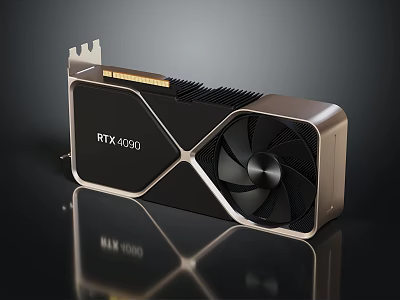 RTX 4050 Graphics Card with Single Fan and Modern Sleek Design 3d model