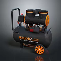 RECOR Industrial Air Compressor Black And Orange Design With Mobile Wheels For Workshop Use
