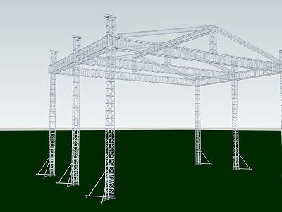 Modern steel frame stage model