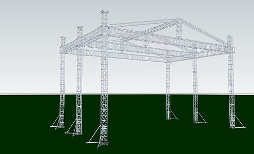 Modern steel frame stage 3d model