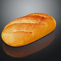 Fresh Golden Crusty Bread With Sliced Patterns On Black Background