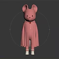 Pink Mouse Toy Wearing Pink Cape White Socks And Shoes Against Dark Background