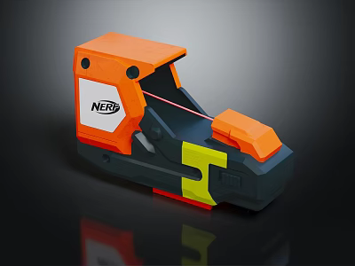 NERF Orange And Black Commercial Equipment With Yellow Accents And Blaster Design 3d model
