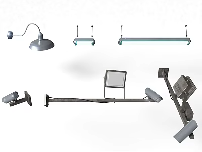 Street lamp fluorescent lamp monitoring road monitoring system traffic monitoring system office lighting 3d model