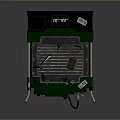 Military Weapon Device In Green With Digital Display Control Buttons And Metal Handles