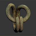 Vintage Bronze Clothing Accessory With Intertwined Ring Design And Rustic Finish