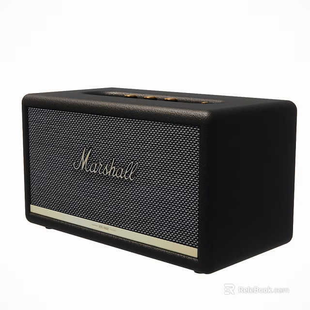 Marshall Black Portable Speaker With Mesh Grille Wireless Audio And High Quality Sound 3d model 