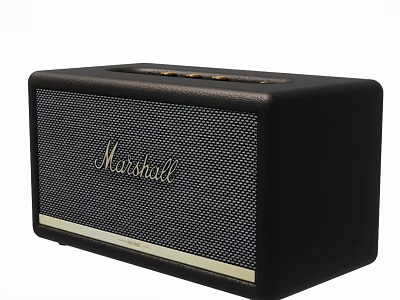 Marshall Black Portable Speaker With Mesh Grille Wireless Audio And High Quality Sound 3d model