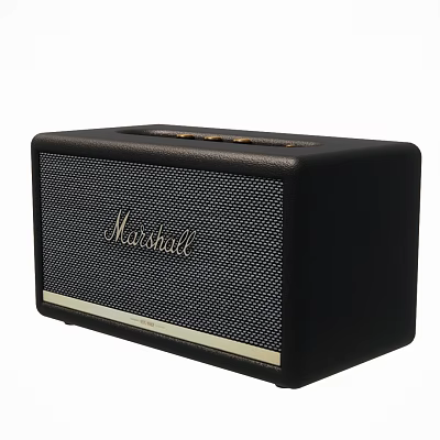Marshall Black Portable Speaker With Mesh Grille Wireless Audio And High Quality Sound 3d model