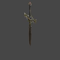 Detailed Decorative Medieval Sword With Intricate Hilt And Ornate Metallic Finish