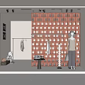 Quiet Window Clothing Store Window 3d model