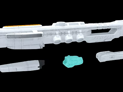 Fighter Jet Model With Detailed Fuselage Wings And Green Component Parts 3d model