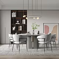 Modern Dining Table and Chair Combination Dining Table and Chair 3d model