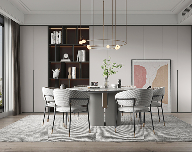 Modern Dining Table and Chair Combination Dining Table and Chair 3d model