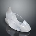 White Glossy 3D Model Shell With Hollow Design And Shiny Surface Reflection 3d model