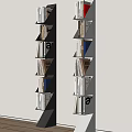 Minimalist Metal Bookshelf Storage Rack Decorative Rack Book Ornaments 3d model