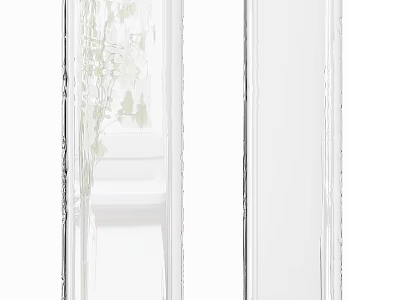 Elegant White Framed Full Length Mirror With Green Plant Reflection In Living Room 3d model