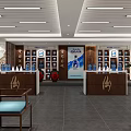 Modern Specialty Store Interior With Glass Front Display Counters And Product Displays 3d model