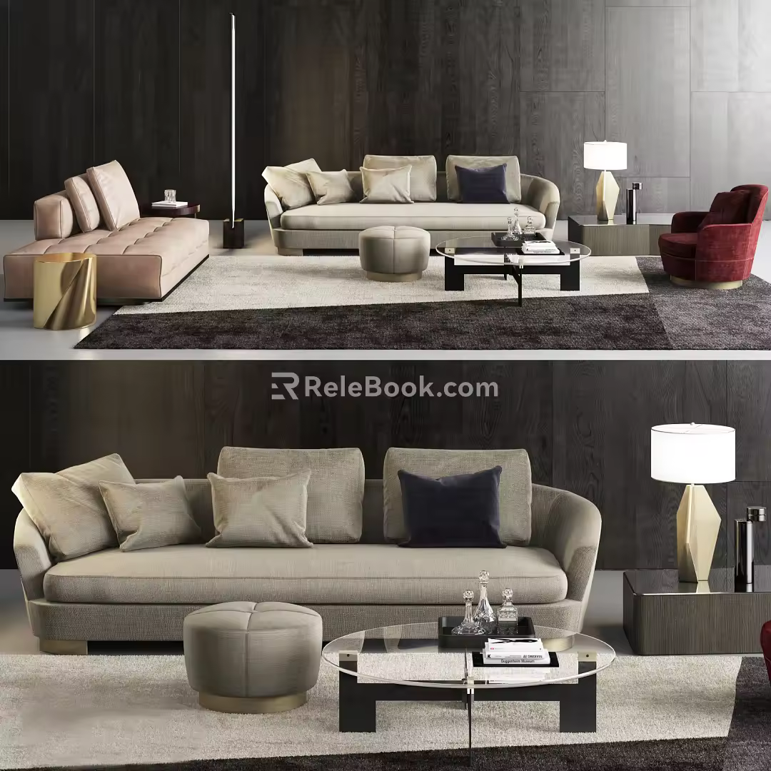 Modern Sofa Coffee Table Combination Simple Sofa Combination Side Table 3d model
