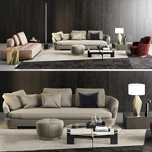 Modern Sofa Coffee Table Combination Simple Sofa Combination Side Table 3d model